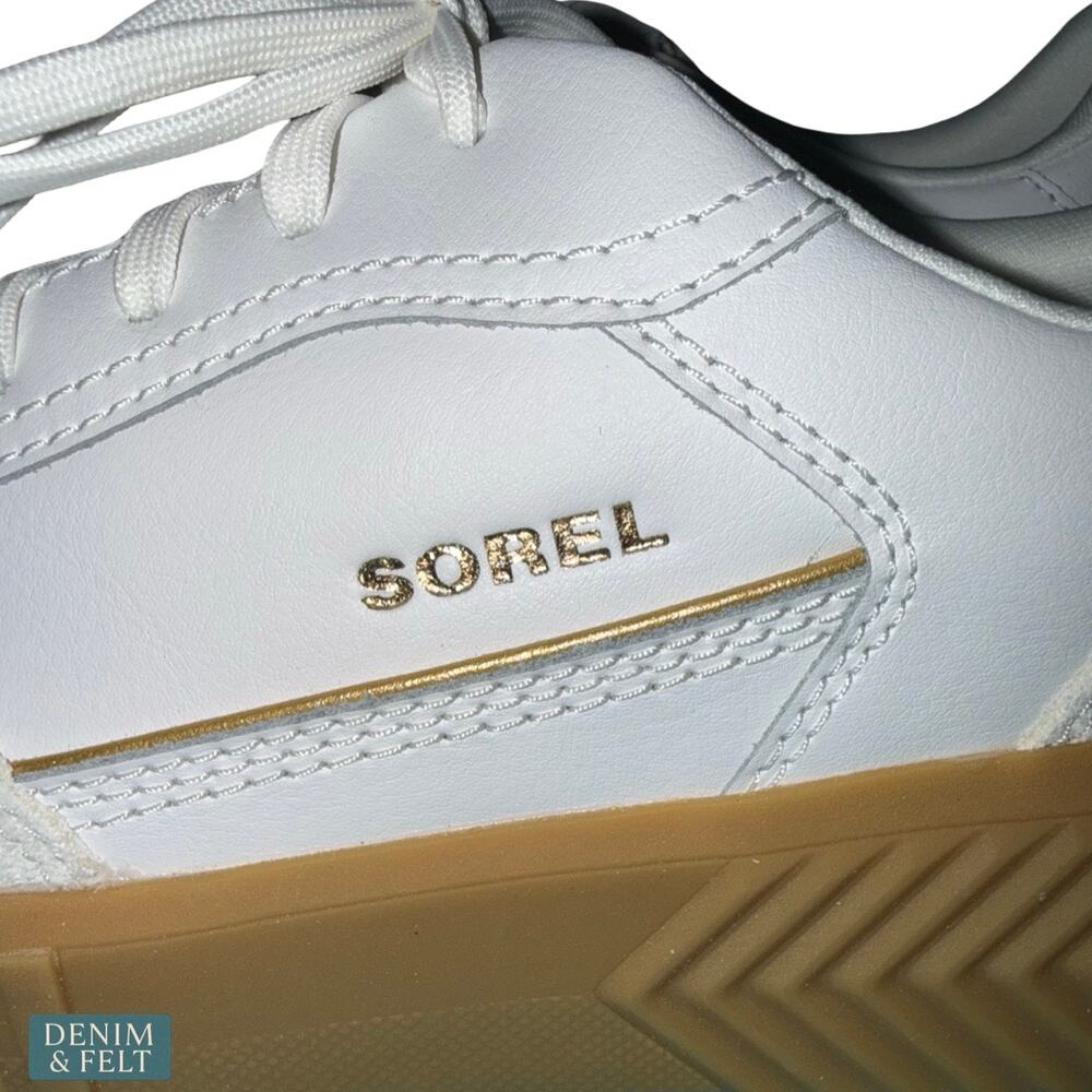 NEW Sorel Ona Ave T-Toe Sneaker Sea Salt Gum Platform Leather Retro Streetwear - Picture 12 of 16